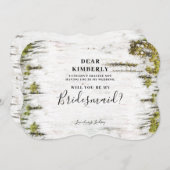 樺の木素朴は私の花嫁になる 招待状 (正面/裏面)