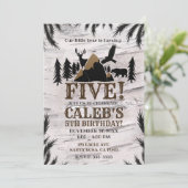 樺の木素朴アウトドアワイルダネスバースデーパーティー 招待状 (スタンド正面)