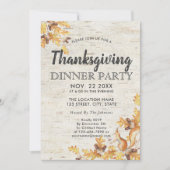 樺の木素朴アコランズオーク離れサンクスディグ 招待状 (正面)