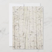 樺の木素朴アコランズオーク離れサンクスディグ 招待状 (裏面)