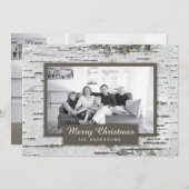 樺の木素朴ウッドクリスマスツーフォトカード シーズンカード (正面/裏面)