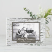 樺の木素朴ウッドクリスマスツーフォトカード シーズンカード (スタンド正面)
