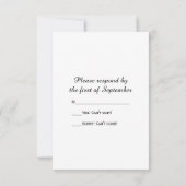 樺の木素朴ツリーとバーンウッドウェディングRSVPカード 出欠カード (裏面)