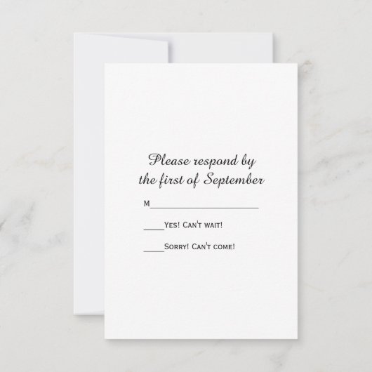 樺の木素朴ツリーとバーンウッドウェディングRSVPカード 出欠カード (裏面)