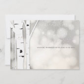 樺の木素朴ツリーウィンターホワイト結婚式招待状 招待状 (裏面)