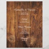 樺の木素朴ツリーバーンウッドカントリーウェディングメニュー (裏面)