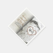 樺の木素朴ツリー付き国結婚式ナプキン スタンダードカクテルナプキン (角)