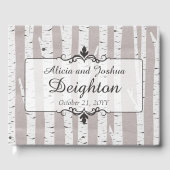 樺の木素朴ツリー結婚のパーソナライズされた自然 ゲストブック (正面)