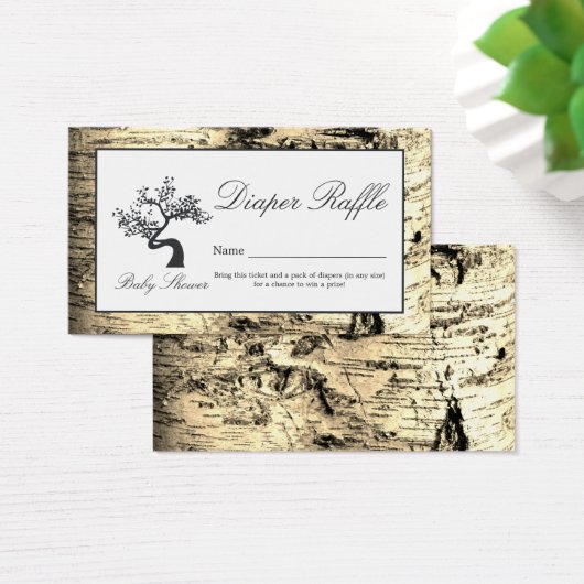 樺の木素朴ツリー、おむつラッフルチケット (デスク)