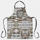 樺の木素朴バークウッド彫りハートツリーMr.エプロン エプロン (正面)