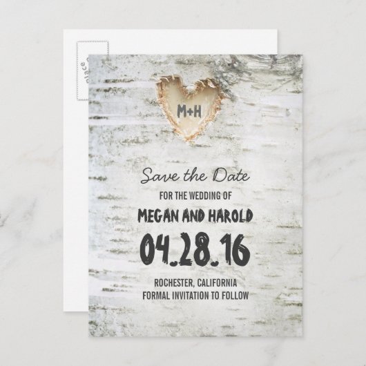 樺の木素朴バークハート保存日 案内ポストカード (正面/裏面)