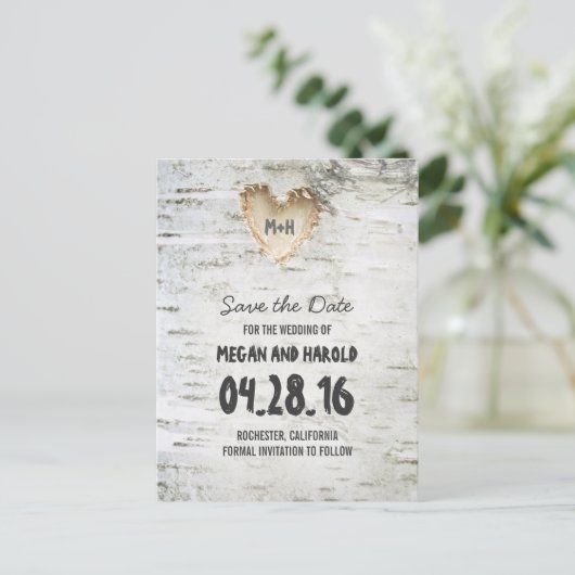 樺の木素朴バークハート保存日 案内ポストカード (スタンド正面)