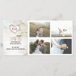 樺の木素朴バークハート結婚ズ・サンキュー サンキューカード