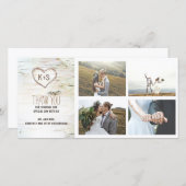 樺の木素朴バークハート結婚ズ・サンキュー サンキューカード (正面/裏面)