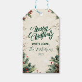 樺の木素朴ピネコーンクリスマスパーティー ギフトタグ (正面)