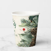 樺の木素朴ピネコーンクリスマスパーティー 紙コップ (裏面)