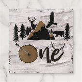 樺の木素朴屋外ワイルダネス1歳の誕生日 フェイバータグ (裏面)