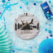 樺の木素朴屋外ワイルダネス1歳の誕生日 ペーパープレート (パーティー)