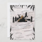 樺の木素朴野外ワイルダネス2歳の誕生日 招待状 (裏面)