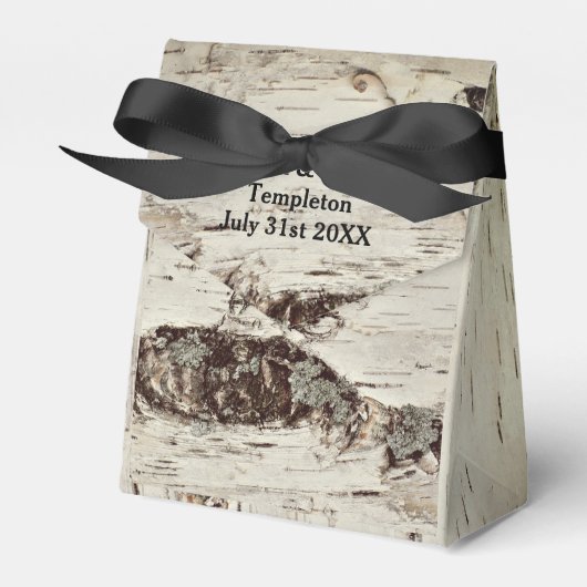 樺の木結婚ウッドのギフトボックス フェイバーボックス (正面サイド)