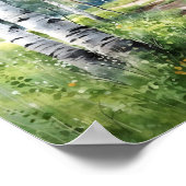 樺の木絵を描フォレストのポスター ポスター (角)