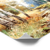 樺の木絵を描フォレストのポスター ポスター (角)