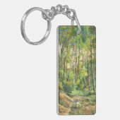 樺の木絵画林の水彩絹 キーホルダー (正面左)