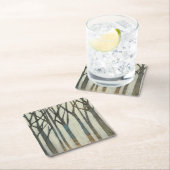 樺の木線I スクエアペーパーコースター (インサイチュ)