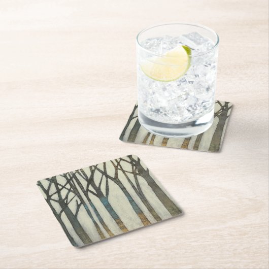 樺の木線I スクエアペーパーコースター (インサイチュ)