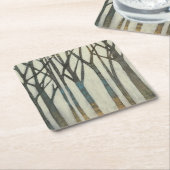 樺の木線I スクエアペーパーコースター (アングル)