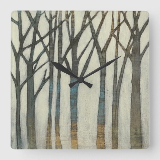 樺の木線I スクエア壁時計 (正面)