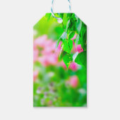 樺の木葉のチューリップ花のカスタマイズ ギフトタグ (正面)