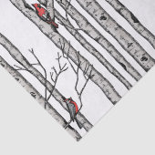 樺の木赤と白樹赤（鳥）ショウジョウコウカンチョウ鳥 薄葉紙 (詳細)