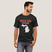 樺の木走ミシガンUSA州アメリカ旅行路 Tシャツ (正面フル)