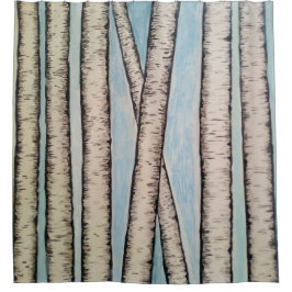 樺の木 シャワーカーテン