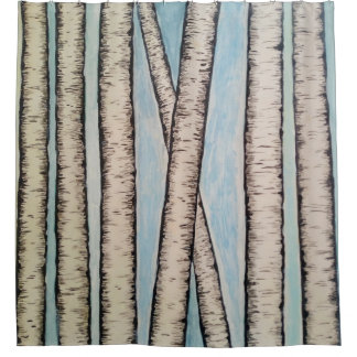 樺の木 シャワーカーテン