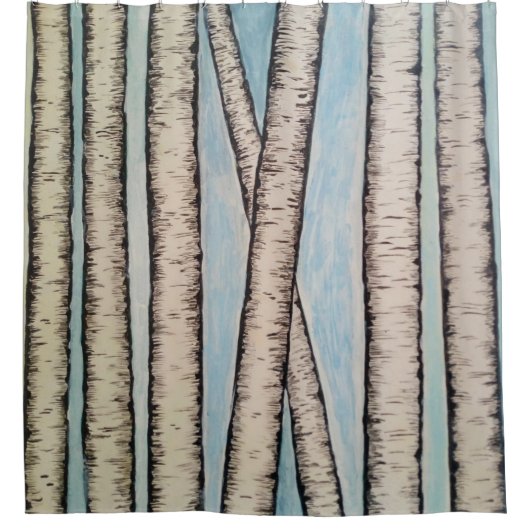 樺の木 シャワーカーテン (正面)