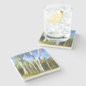 樺の木 ストーンコースター (横)