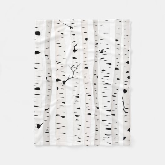 樺の木 フリースブランケット (正面)