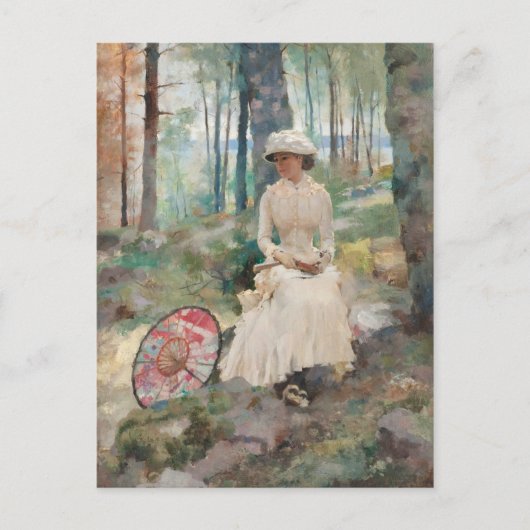 樺の木CC0067 Albert Edelfeltの下 ポストカード (正面)