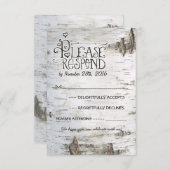 樺の皮の結婚式の出欠確認 出欠カード (正面/裏面)