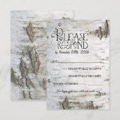 樺の皮の結婚式出欠確認 出欠カード (正面/裏面)