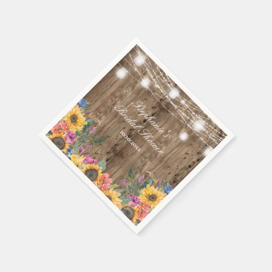 《樺材とひまわり》ブライダルシャワー スタンダードカクテルナプキン (角)