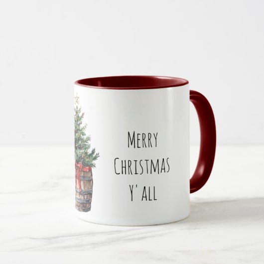 樽に入ったクリスマスツリー マグカップ (正面右)