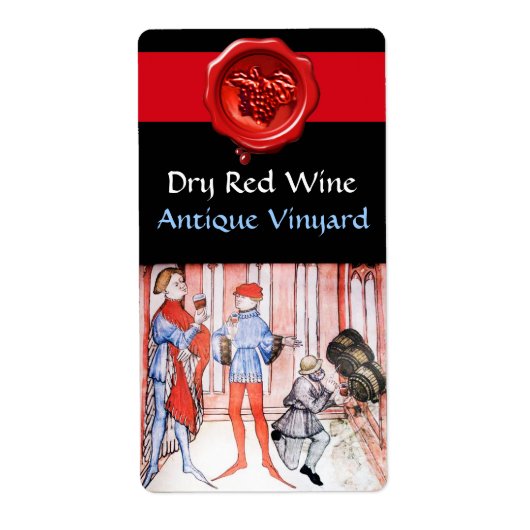 樽を使った古いブドウ畑の赤ワインの試飲 ラベル (正面)