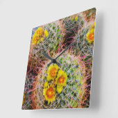 樽型サボテン、カリフォルニア州 スクエア壁時計 (傾斜)