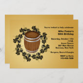 樽形のビール招待状 招待状 (正面/裏面)
