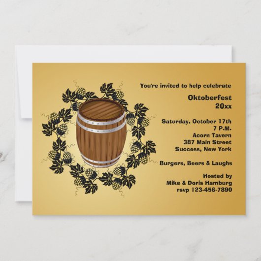 樽形ビールオクトーバーフェスト招待状 招待状 (正面)