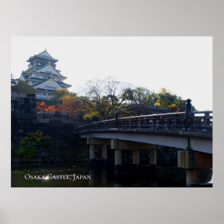 橋から見た大阪城 日本 旅行 目的地 ポスター