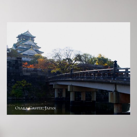 橋から見た大阪城 日本 旅行 目的地 ポスター (正面)